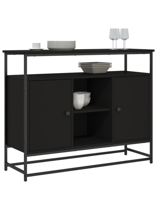 Příborník černý 100 x 35 x 80 cm kompozitní dřevo