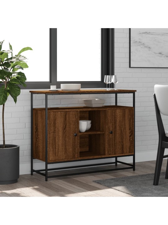 Příborník hnědý dub 100 x 35 x 80 cm kompozitní dřevo