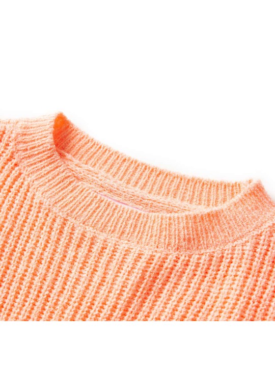 Dětský svetr pletený světle oranžový 116