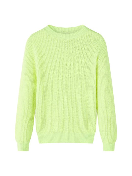 Dětský svetr pletený neonově žlutý 104