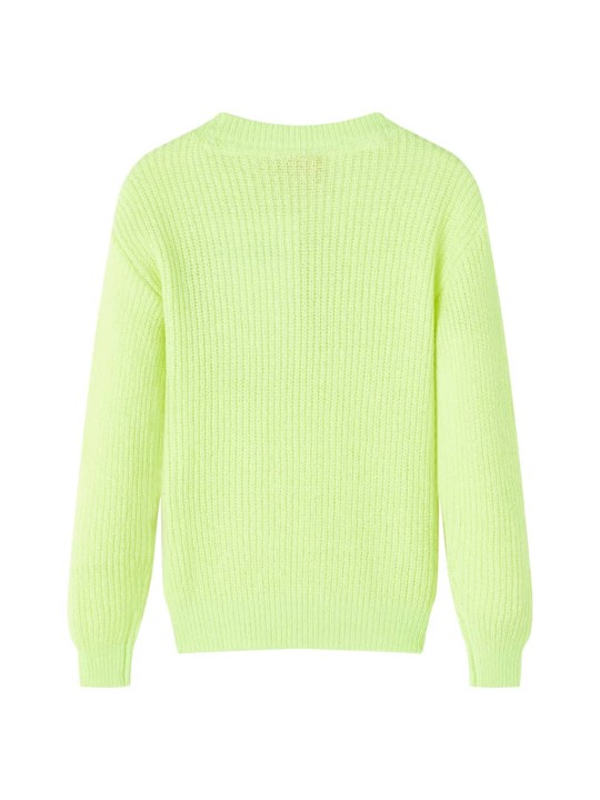 Dětský svetr pletený neonově žlutý 104