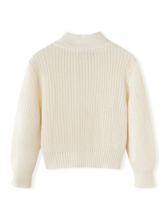 Dětský pletený cardigan sněhově bílý 104