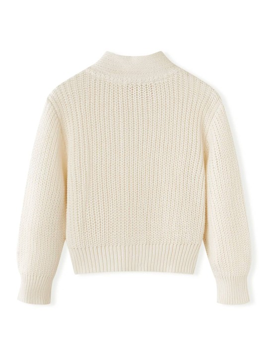 Dětský pletený cardigan sněhově bílý 116