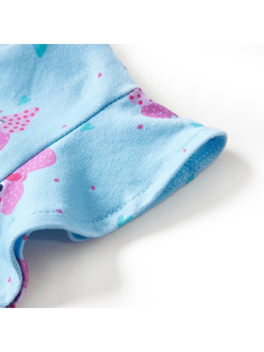 Dětské šaty s knoflíčky bez rukávů modré 104
