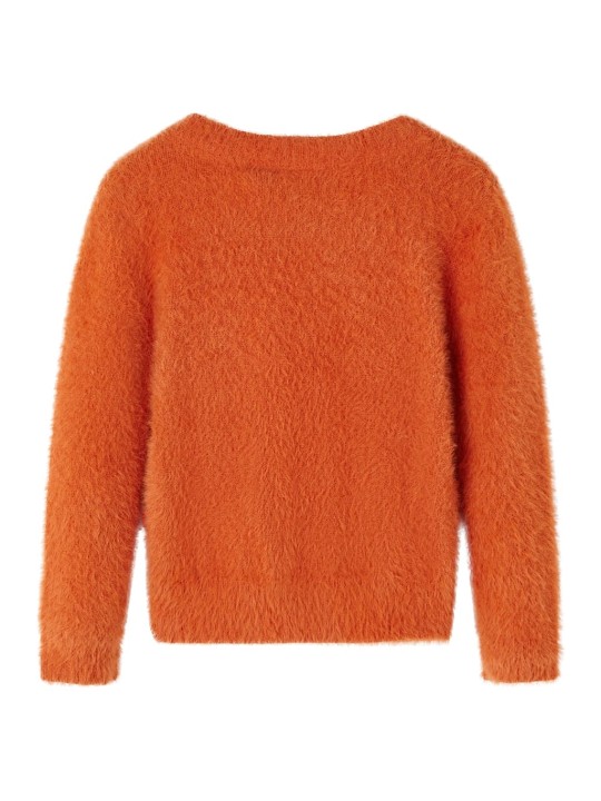 Dětský svetr pletený oranžový 128