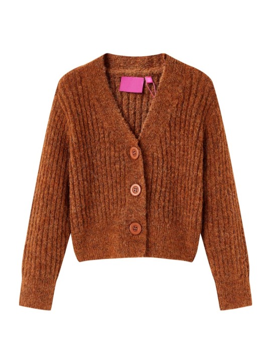 Dětský pletený cardigan koňakový 92
