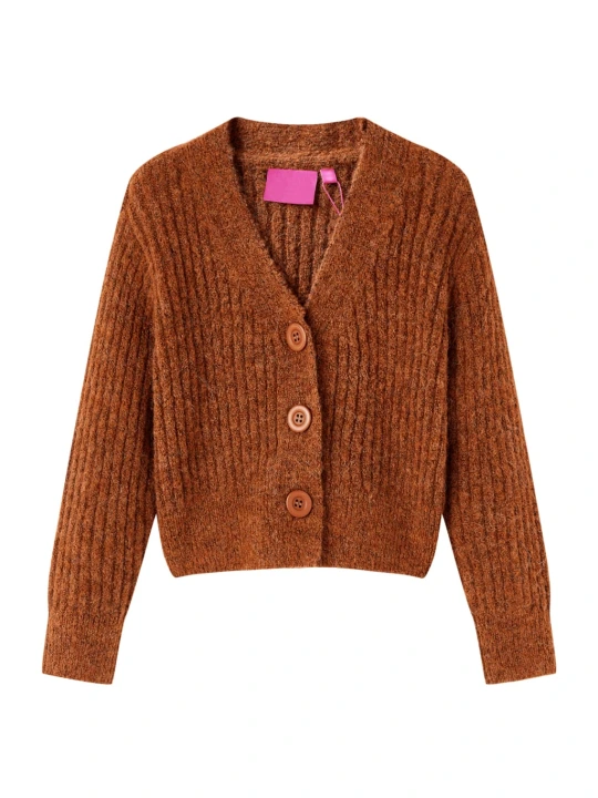 Dětský pletený cardigan koňakový 104