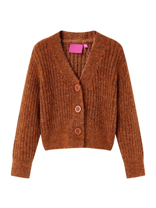 Dětský pletený cardigan koňakový 128
