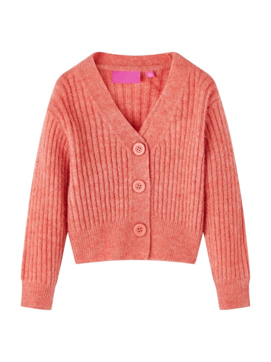 Dětský pletený cardigan středně růžový 140
