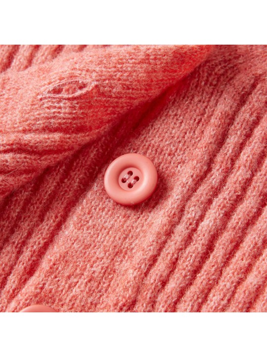 Dětský pletený cardigan středně růžový 140