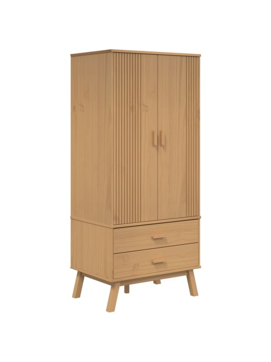 Šatní skříň olden hnědá 76,5 x 53 x 172 cm masivní borové dřevo
