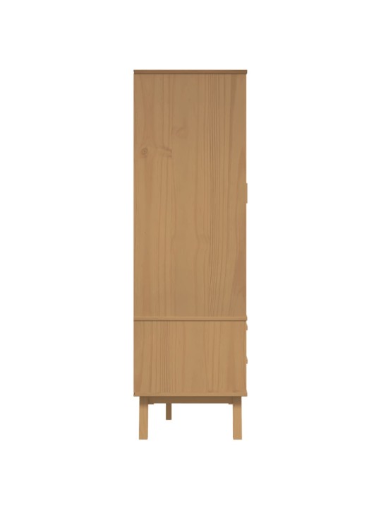 Šatní skříň olden bílá a hnědá 76,5x53x172 cm masivní borovice