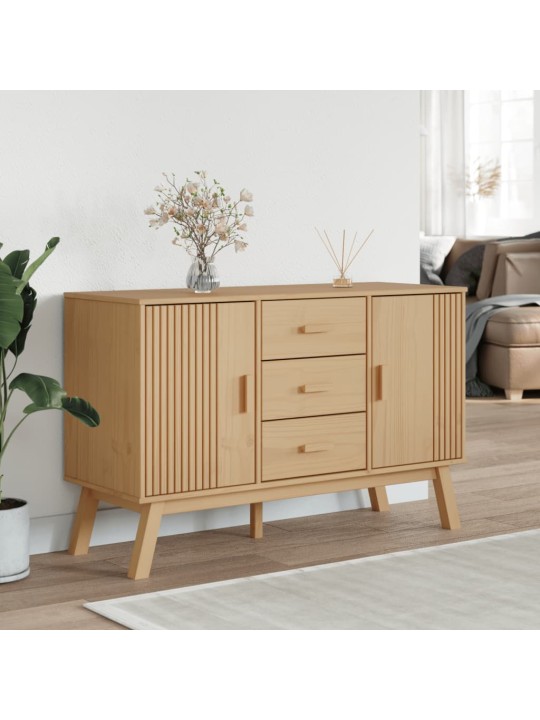 Příborník olden hnědý 114 x 43 x 73,5 cm masivní borové dřevo