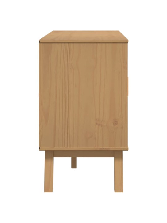 Příborník olden bílý a hnědý 114x43x73,5 cm masivní borovice