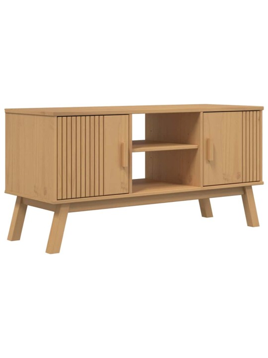 Tv skříňka olden hnědá 114 x 43 x 57 cm masivní borové dřevo
