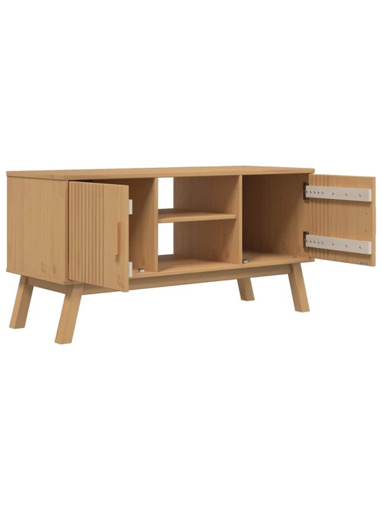 Tv skříňka olden hnědá 114 x 43 x 57 cm masivní borové dřevo
