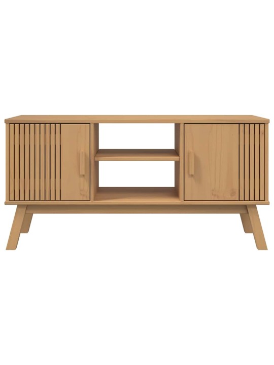 Tv skříňka olden hnědá 114 x 43 x 57 cm masivní borové dřevo