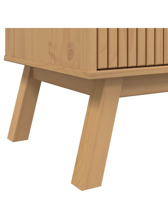 Tv skříňka olden hnědá 114 x 43 x 57 cm masivní borové dřevo
