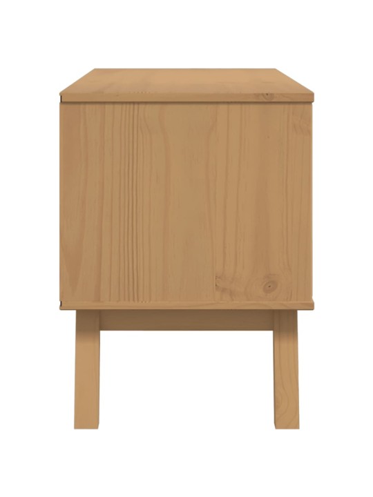 Tv skříňka olden šedá a hnědá 114x43x57 cm masivní borové dřevo
