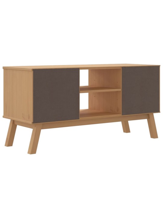 Tv skříňka olden šedá a hnědá 114x43x57 cm masivní borové dřevo
