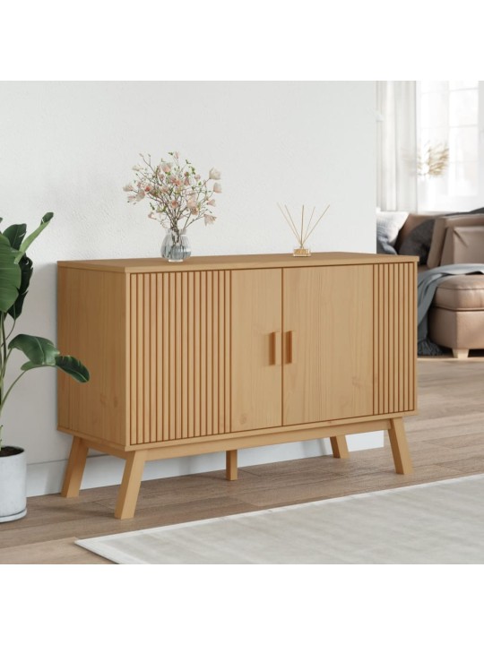 Příborník olden hnědý 114 x 43 x 73,5 cm masivní borové dřevo