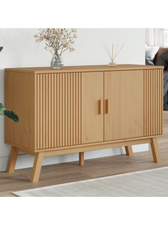 Příborník olden hnědý 114 x 43 x 73,5 cm masivní borové dřevo