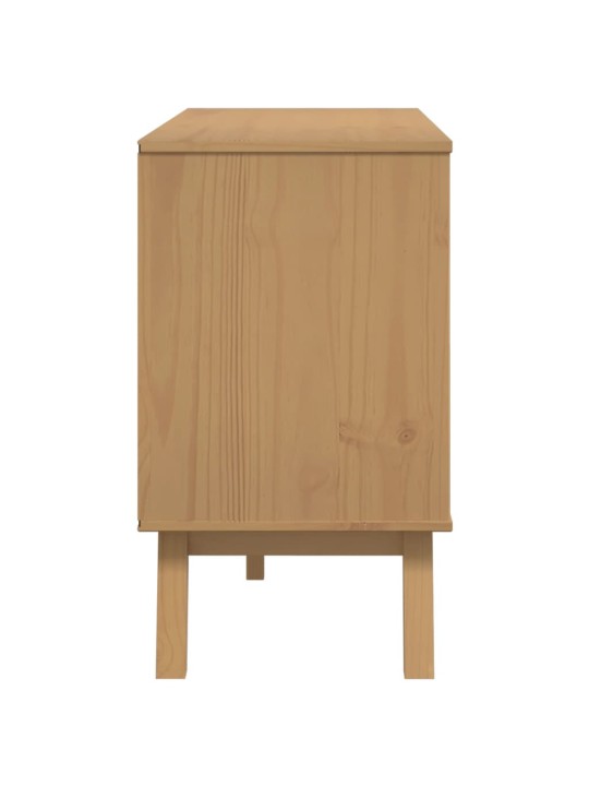 Příborník olden bílý a hnědý 114x43x73,5 cm masivní borovice