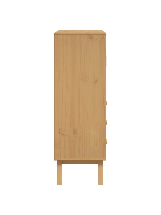 Skříň olden šedá a hnědá 85 x 43 x 125 cm masivní borové dřevo