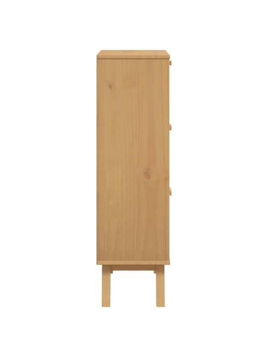 Botník olden šedý a hnědý 55 x 35 x 120 cm masivní borové dřevo