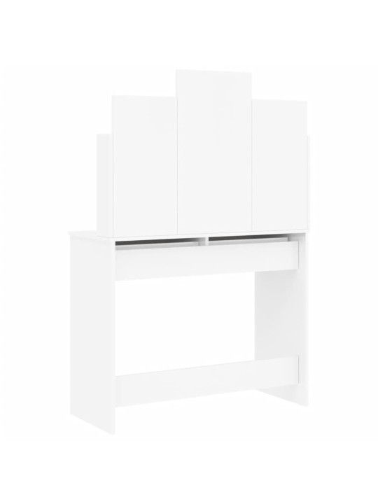 Toaletní stolek se zrcadlem bílý vysoký lesk 96 x 39 x 142 cm