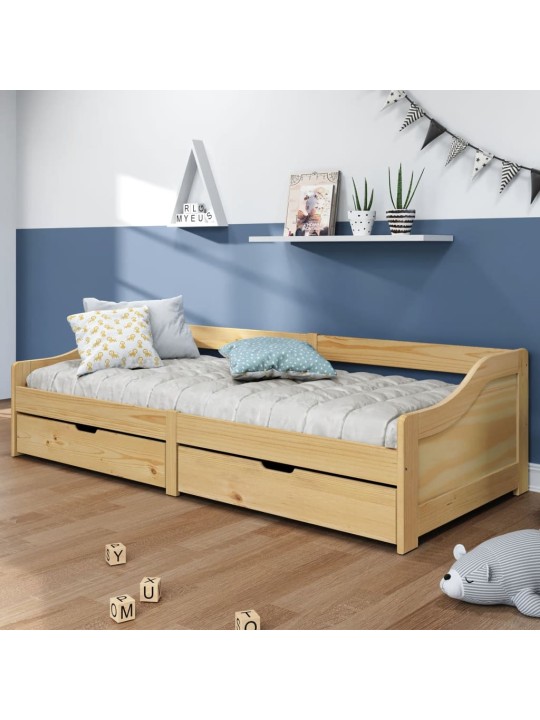 Válenda se 2 zásuvkami IRUN 90x200 cm masivní borové dřevo