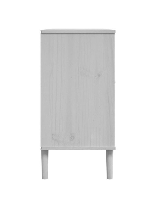 Příborník SENJA ratanový vzhled bílý 112 x 40 x 80 cm borovice