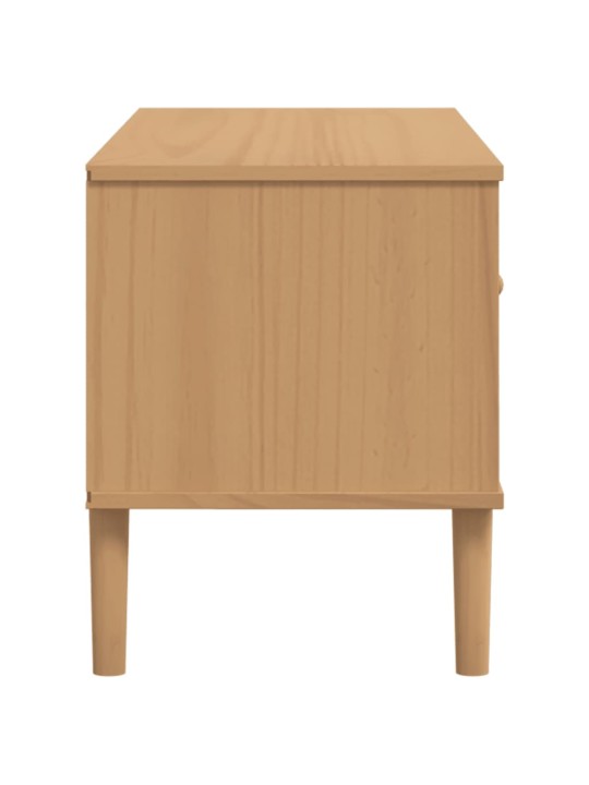 TV skříňka SENJA ratanový vzhled hnědá 106x40x49 cm borovice