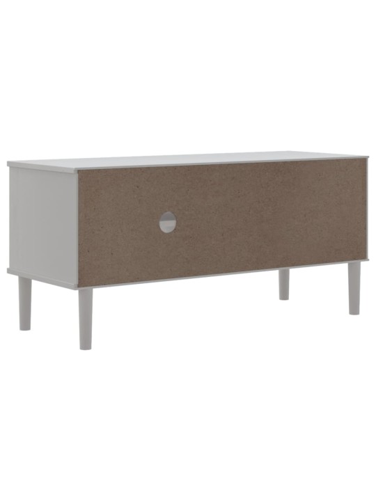 TV skříňka SENJA ratanový vzhled bílá 106 x 40 x 49 cm borovice