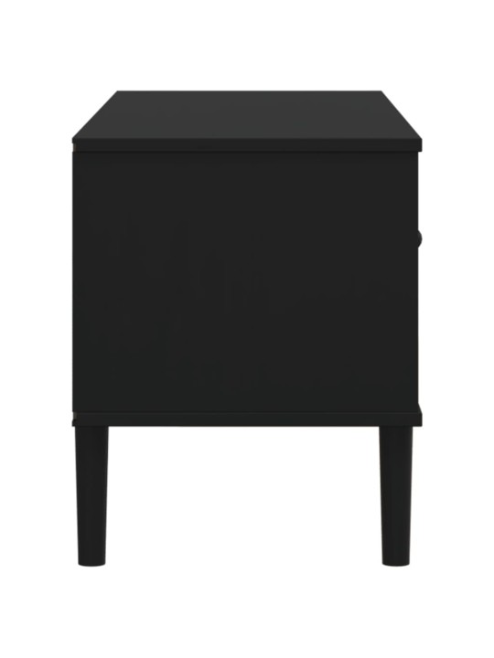 TV skříňka SENJA ratanový vzhled černá 106x40x49 cm borovice