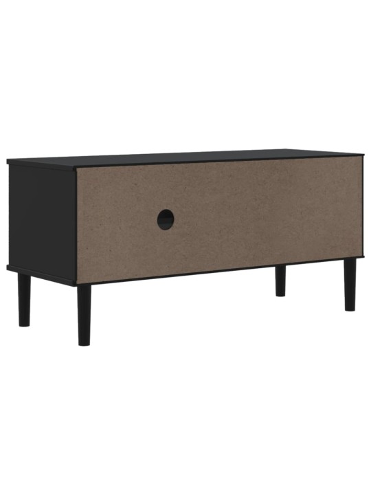 TV skříňka SENJA ratanový vzhled černá 106x40x49 cm borovice