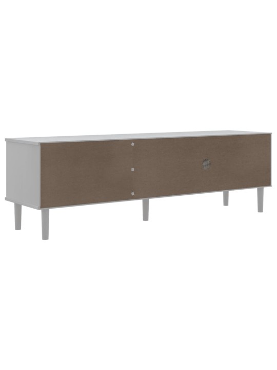 TV skříňka SENJA ratanový vzhled bílá 158 x 40 x 49 cm borovice