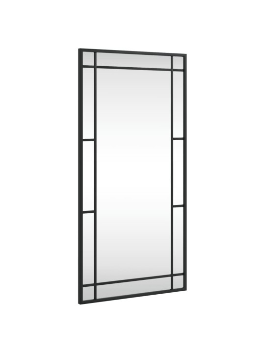 Nástěnné zrcadlo černé 40 x 80 cm obdélník železo