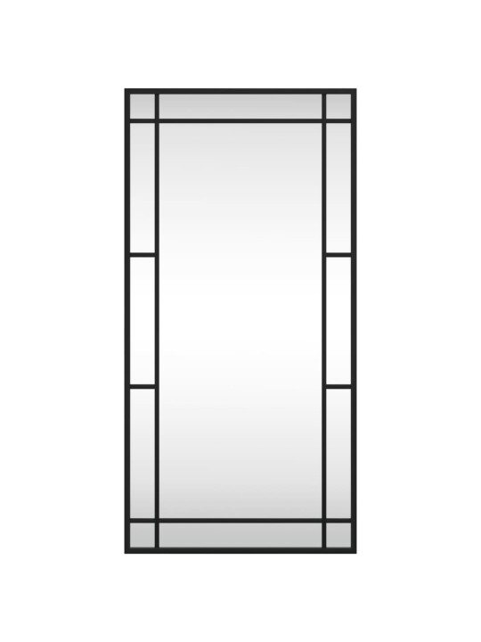 Nástěnné zrcadlo černé 40 x 80 cm obdélník železo