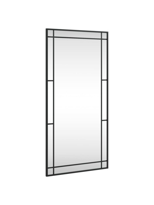 Nástěnné zrcadlo černé 50 x 100 cm obdélník železo