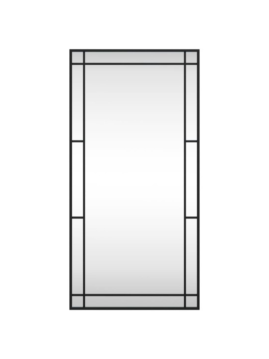Nástěnné zrcadlo černé 50 x 100 cm obdélník železo