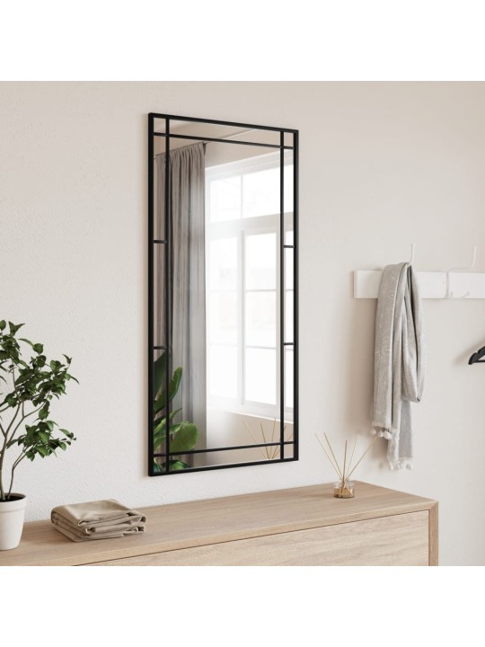 Nástěnné zrcadlo černé 50 x 100 cm obdélník železo