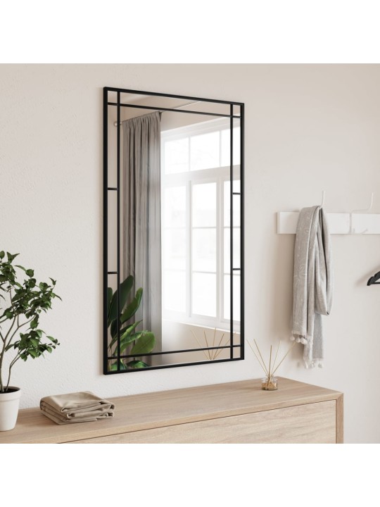 Nástěnné zrcadlo černé 60 x 100 cm obdélník železo