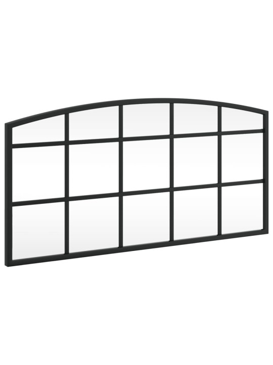 Nástěnné zrcadlo černé 60 x 30 cm oblouk železo