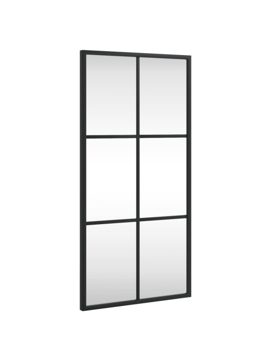 Nástěnné zrcadlo černé 30 x 60 cm obdélník železo