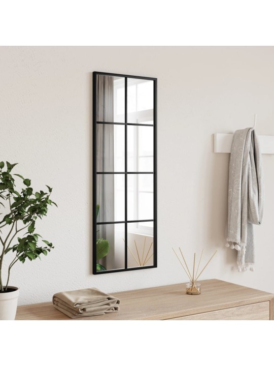 Nástěnné zrcadlo černé 30 x 80 cm obdélník železo
