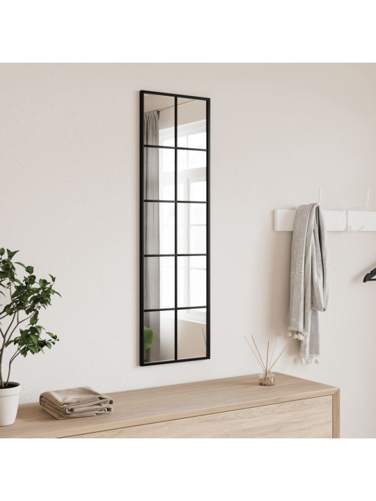 Nástěnné zrcadlo černé 30 x 100 cm obdélník železo