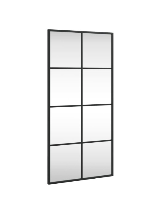 Nástěnné zrcadlo černé 40 x 80 cm obdélník železo