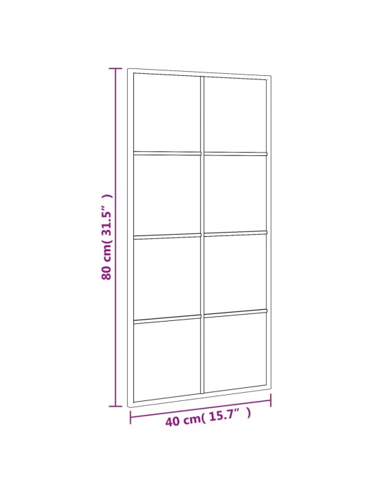 Nástěnné zrcadlo černé 40 x 80 cm obdélník železo