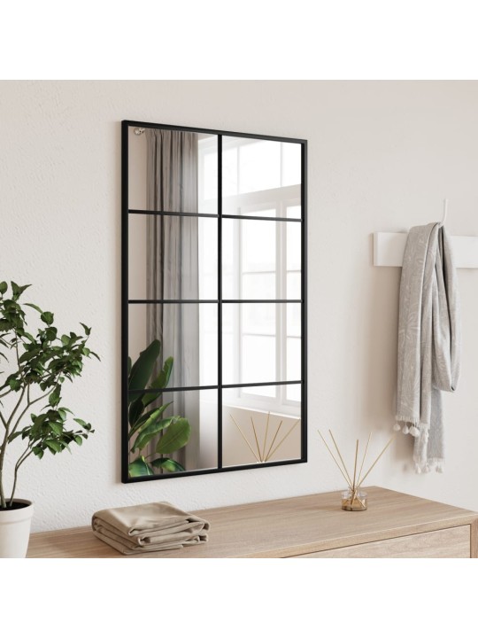 Nástěnné zrcadlo černé 50 x 80 cm obdélník železo